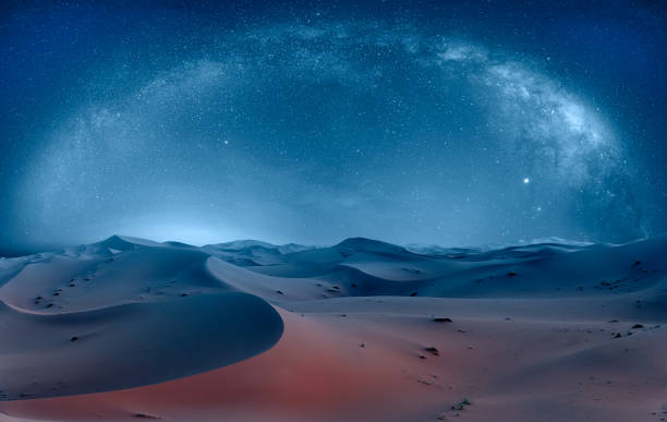 Camel silhouette against a large sand dune in the Sahara Desert, Africa